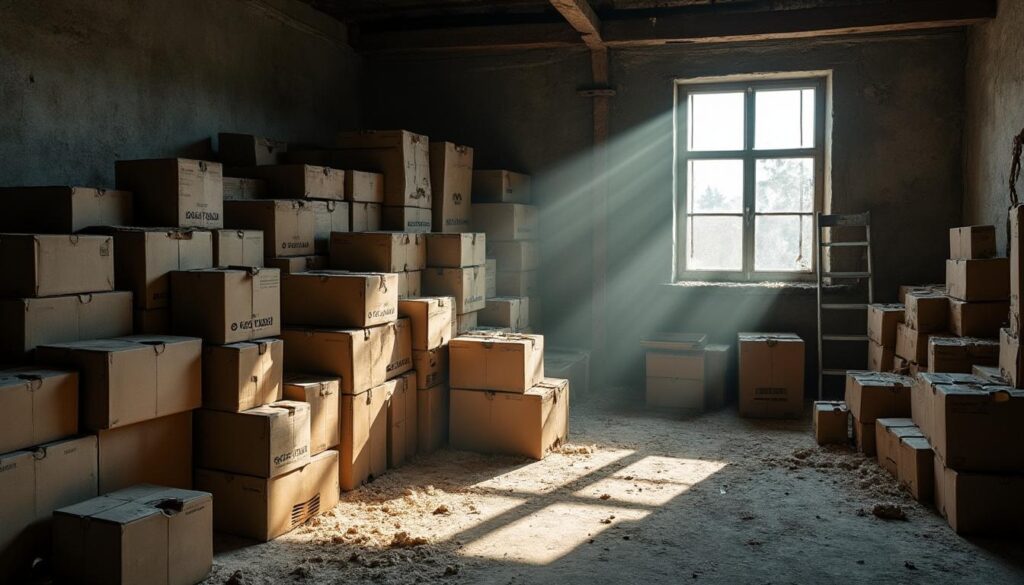 Gérer la poussière dans un grenier utilisé pour stocker des cartons