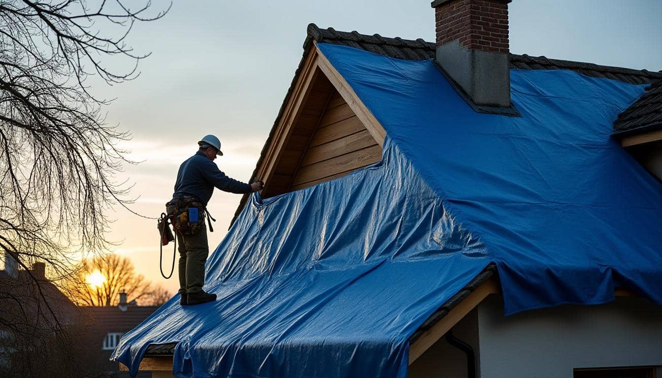 Illustration: Comprendre l’intérêt d’une protection par bâche sur la toiture de votre maison