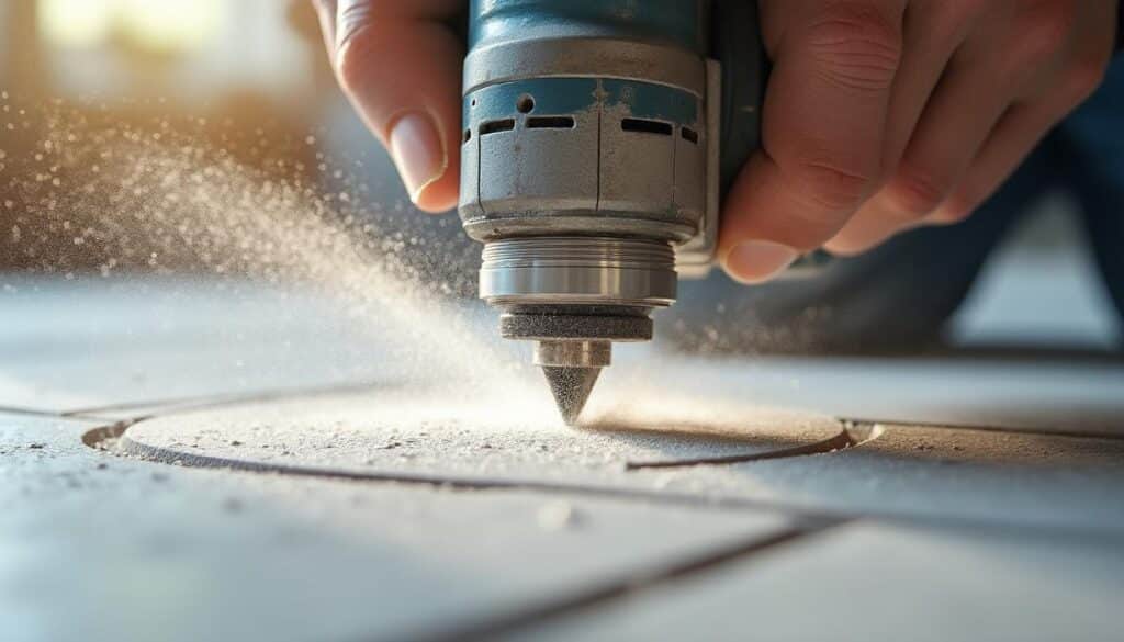 Scie trépan pour carrelage : perçage précis et sans éclat