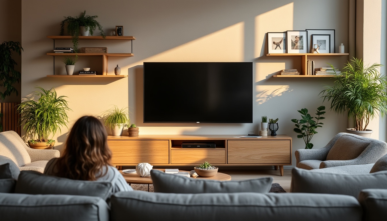 Illustration: Pourquoi bien habiller le mur derrière la télévision change tout dans votre salon