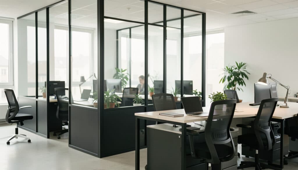 Cloison de bureau semi-vitrée : avantages et choix